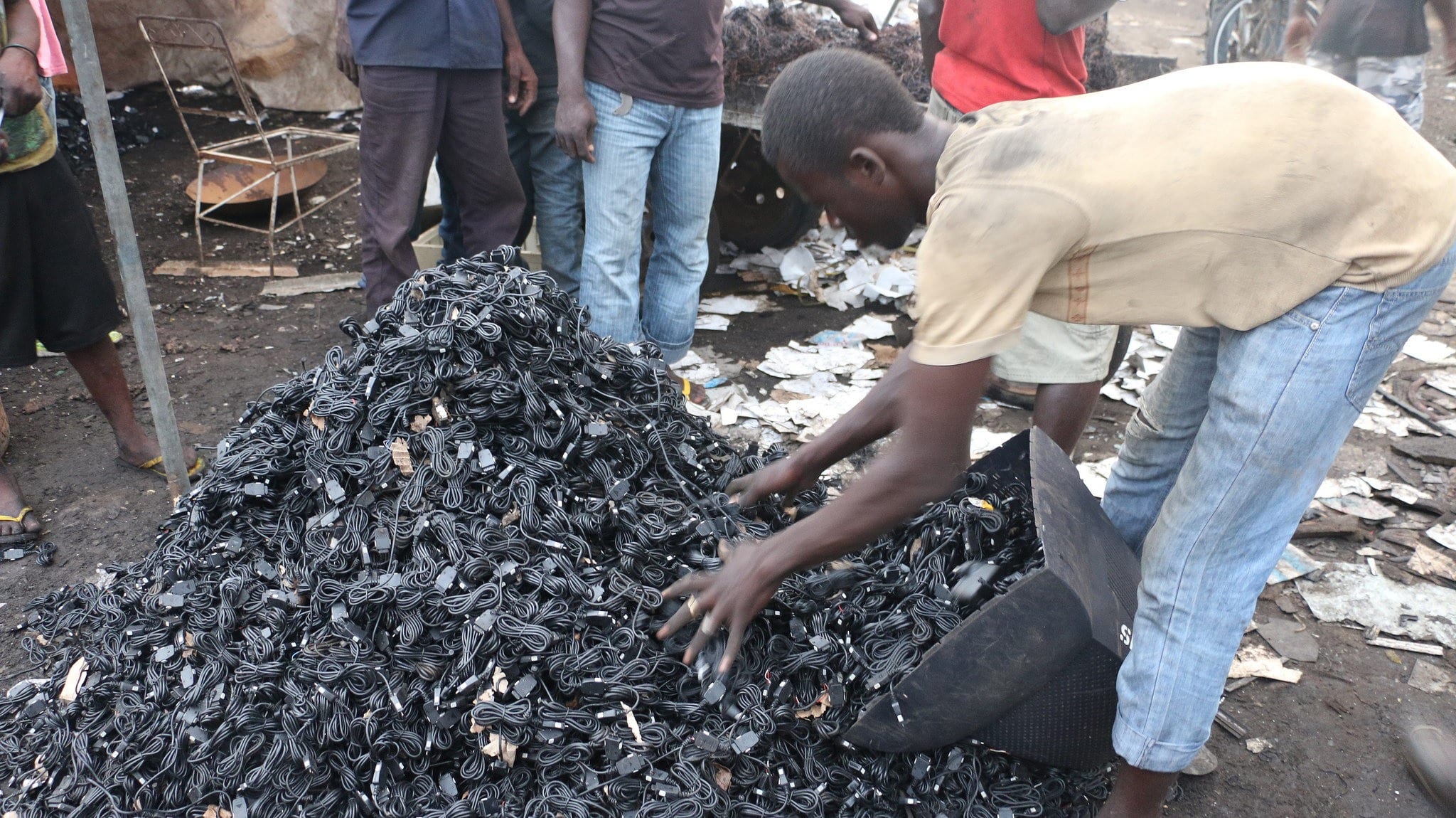 Image: Chargers collected as electronics dump, Agbogbloshie, Ghana. Fairphone Image: Chargers collected as electronics dump, Agbogbloshie, Ghana. Fairphone